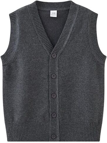 Girls & Boys Uniform Cotton V-Neck Sweater Vest, Knit Sweater Cardigan with Button in Saudi Arabia