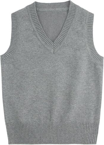 Girls & Boys Uniform Cotton V-Neck Sweater Vest, Knit Sweater Cardigan with Button in Saudi Arabia