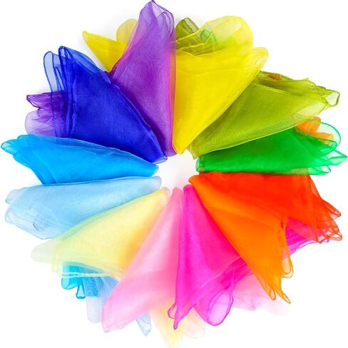 NEBURORA Juggling Scarves Square Colorful Play Scarve for Dance Magic Tricks Performance Props Scarf Accessories 12 Colors in Kuwait