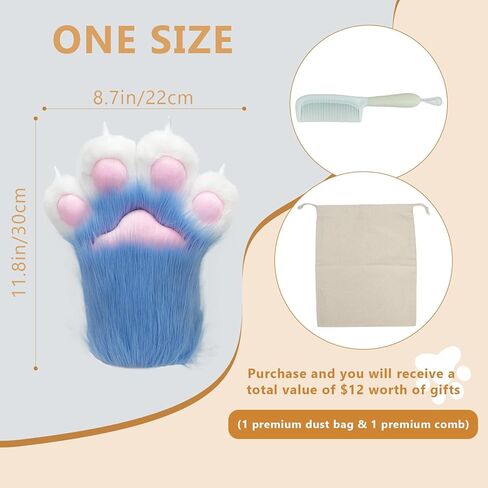 Furry Paws Gloves Soft Claw Finger Gloves for Furry Costume, Perfect for Cat and Fox Fursuit Paws in Saudi Arabia