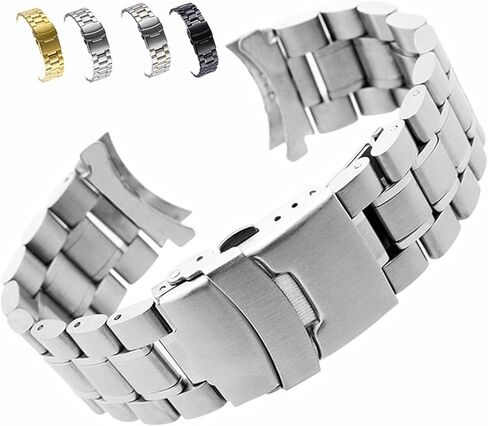 18/20/22/22/24 mm Stainless Steel Watch Strap Arch/Folding Buckle Replacement Band for Straight Bracelet in Saudi Arabia