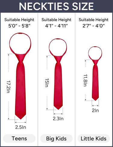 Pre-Tied Boys Set: Necktie, Bow Tie, Pocket Square | Adjustable Zipper Tie | Stain Formal Wear for Wedding Party in Saudi Arabia