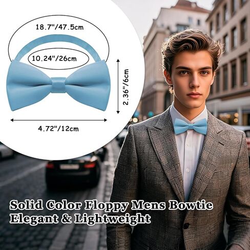 Bow Ties for Men, Adjustable Mens Bow Tie Solid Color Pre Tied Men's Bowtie for School Business Wedding Party in Saudi Arabia