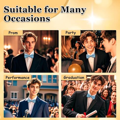 Bow Ties for Men, Adjustable Mens Bow Tie Solid Color Pre Tied Men's Bowtie for School Business Wedding Party in Saudi Arabia