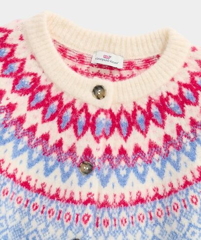 سترة صوفية للفتيات من Vineyard Vines بأزرار Fairisle in Kuwait