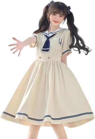 Japanese Sailor Collar JK Dress Kawaii School Uniform High Waist Skirt for Girls Cosplay Outfits Teen Student in Saudi Arabia