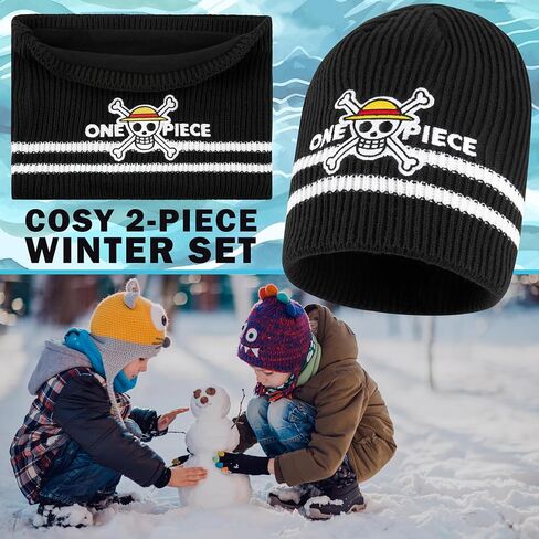 Get Trend Beanie and Neck Warmer Set, Anime Knit Hat, Winter Gear Cozy Snood, Winter Accessories, Gifts for Boys in Saudi Arabia