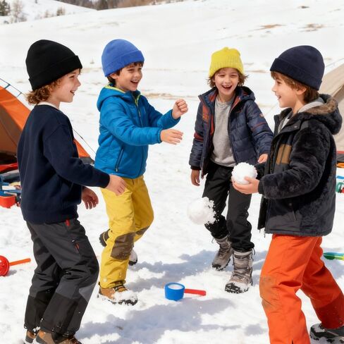 12 Packs Kids Beanies Winter Hats Warm Variety Pack, Assorted Colors Cuffed Knit Caps for Boys Girls Wholesale in Saudi Arabia