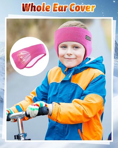 JenPen 6 Pcs Double-layer Ear Warmers for Kids Headband- Warm Winter Ear Muffs with Fuzzy Lined Thermal Covers Earmuffs Headband for Boys Girls Ski Run Cycle Sports in Saudi Arabia