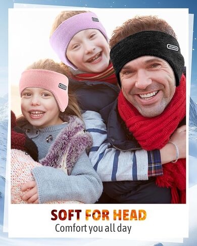 JenPen 6 Pcs Double-layer Ear Warmers for Kids Headband- Warm Winter Ear Muffs with Fuzzy Lined Thermal Covers Earmuffs Headband for Boys Girls Ski Run Cycle Sports in Saudi Arabia