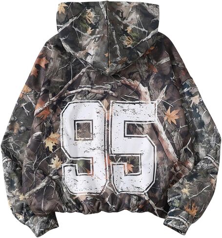 Girl's Number Camo Hoodies Long Sleeve Oversized Sweatshirts Hoodie Pullovers Streetwear Trendy in Kuwait