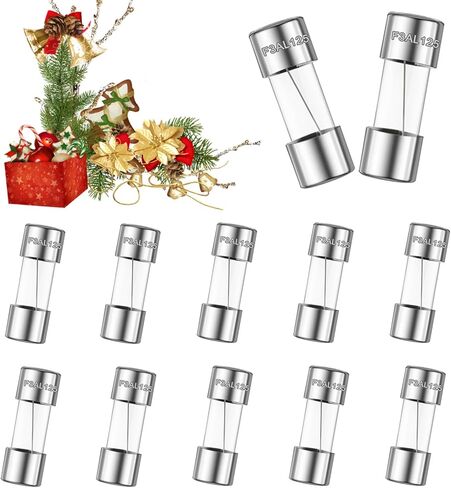 12PCS Christmas Light Fuses 3.6 x 10 mm 5A 125V Fuses 0.14 x 0.39 Inch 5Amp 125 Volt Fast-Blow Glass Fuses for Christmas Tree Mini LED Lights Outdoor String Lights in Saudi Arabia