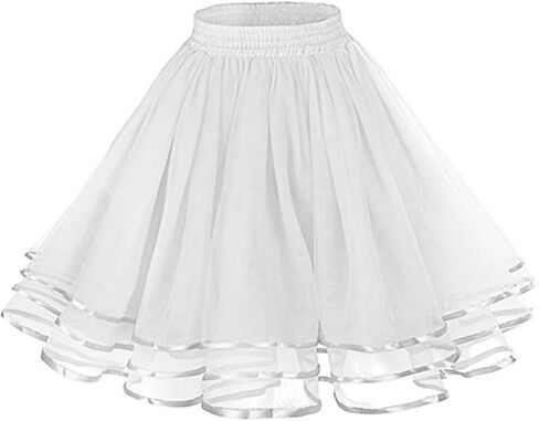 3 Layers Petticoat Girls Tutu Skirts, Puffy Tulle Ballet Crinoline Underskirts Half Slip for Girls Party Daily Wear in Saudi Arabia