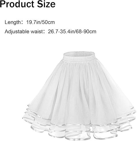 3 Layers Petticoat Girls Tutu Skirts, Puffy Tulle Ballet Crinoline Underskirts Half Slip for Girls Party Daily Wear in Saudi Arabia