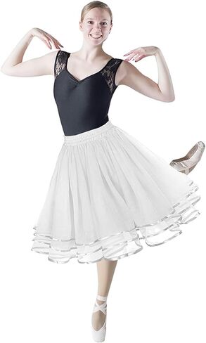 3 Layers Petticoat Girls Tutu Skirts, Puffy Tulle Ballet Crinoline Underskirts Half Slip for Girls Party Daily Wear in Saudi Arabia