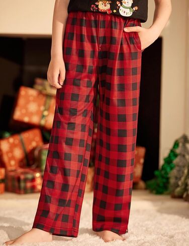 Arshiner Boys Pajama Pants Long Plaid PJ Bottoms Boys Sleepwear Lounge Pants with Pockets 6-14 Years in Saudi Arabia