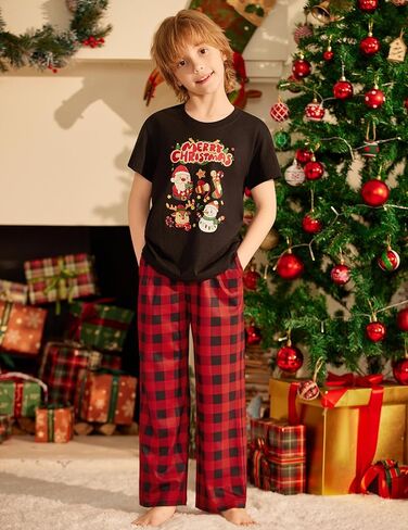 Arshiner Boys Pajama Pants Long Plaid PJ Bottoms Boys Sleepwear Lounge Pants with Pockets 6-14 Years in Saudi Arabia