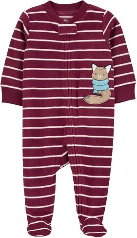 Carter's Boys' Interlock 115g219 (3 Months, Bugundy Stripe/Fox) in Saudi Arabia