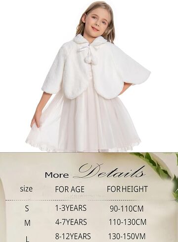 Girl's Winter Warm Cape Faux Fur Wraps Cape Sweet Princess Shoulder Capes in Saudi Arabia