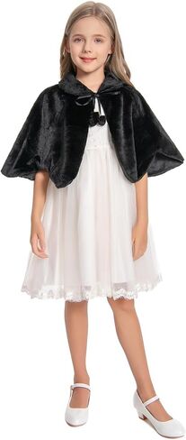 Girl's Winter Warm Cape Faux Fur Wraps Cape Sweet Princess Shoulder Capes in Saudi Arabia