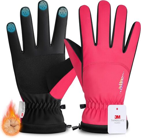 rivmount Kids 3M Thinsulate Ski Gloves Touchscreen Waterproof Warm for Boy Girl Youth Outdoor Skiing Cycling Snow Winter in Saudi Arabia