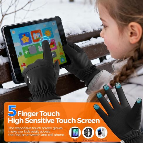 rivmount Kids 3M Thinsulate Ski Gloves Touchscreen Waterproof Warm for Boy Girl Youth Outdoor Skiing Cycling Snow Winter in Saudi Arabia