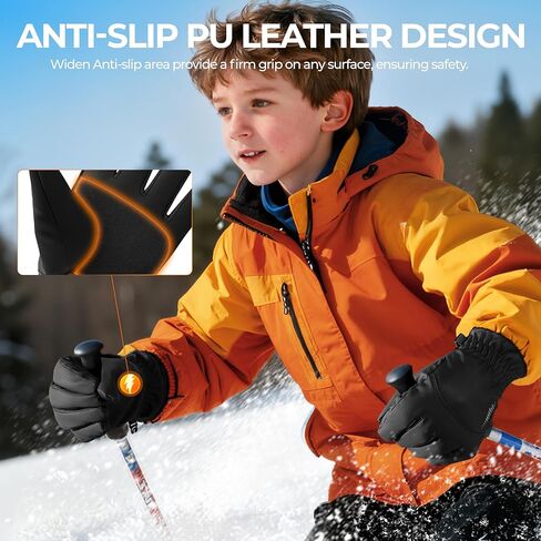 rivmount Kids 3M Thinsulate Ski Gloves Touchscreen Waterproof Warm for Boy Girl Youth Outdoor Skiing Cycling Snow Winter in Saudi Arabia