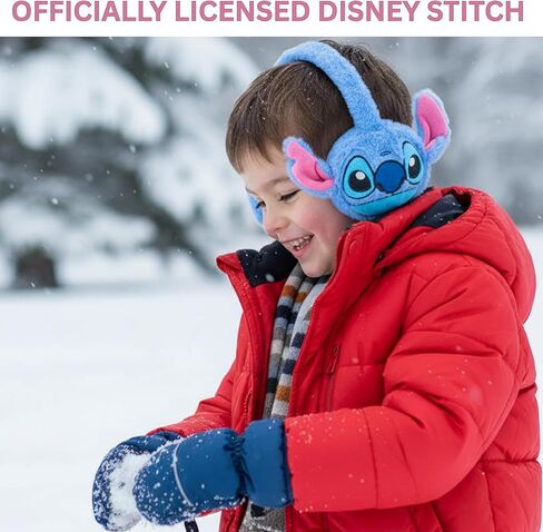 Disney Stitch Earmuffs for Kids – Plush Soft & Fluffy Winter Ear Muffs – Warm Ear Covers for Boys & Girls, Ages 4-10 in Saudi Arabia