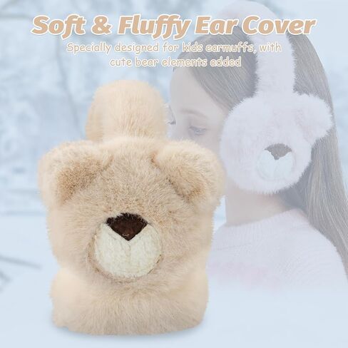 Kids Winter Ear Muffs Fuzzy Foldable Earmuffs Girls Soft Fluffy Ear Warmer Boys Toddler Cute Ear Cover for Cold in Saudi Arabia