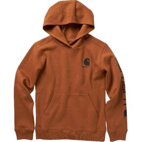 سويت شيرت بغطاء للرأس بأكمام طويلة للأولاد من Carhartt، بني Carhartt، مقاس شبابي متوسط ​​(10/12) in Kuwait