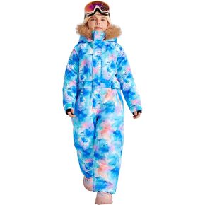 LaBeca Girls Snowsuit Waterproof Snowboarding Coveralls One Piece Ski Suit for Kids Winter Outdoor Windproof Jumpsuits in Kuwait