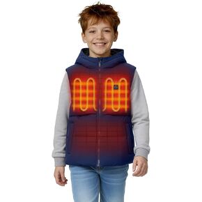 ORORO Kids' 4-Zone Heated Down Vest with USB-C Rechargeable Battery, Boys' Heating Vest in Saudi Arabia