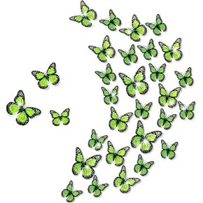 Chuangdi Monarch Butterfly Decoration 3 Size Fake Butterflies Realistic Butterfly Crafts Artificial Butterfly Wall Decor for Christmas New Year Classroom Home Bedroom(Pink, 48 Pack) in Kuwait