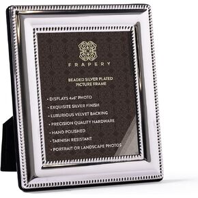 Frapery Classic Picture Frame Silver Plated, Smooth Beaded, Holds a 5 x 7-Inch Photo | Velvet Backing | Perfect for Gifts & Cherished Memories Collection in Saudi Arabia
