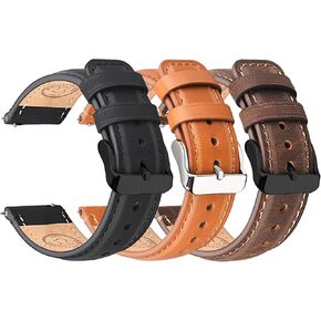 حزام ساعة من الجلد من ريسيتاني، 3 قطع، 20 ملم من الجلد الطبيعي للرجال، سوار معصم عتيق سريع الفك in Kuwait