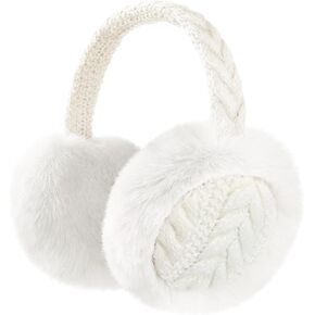 Clothirily Winter EarMuffs for Women, Faux Fur Warm Ear Muffs for Winter, Foldable Ear Covers, Fuzzy Ear Warmers for Women in Saudi Arabia