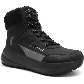 Men's Orthopedic Winter Snow Boots: Comfortable Wide Waterproof Plantar Fasciitis Arch Support Diabetic Walking Hiking Shoes, Leather Warm Insulated Mid Ankle Boots for Foot Heel Pain Relief in Kuwait
