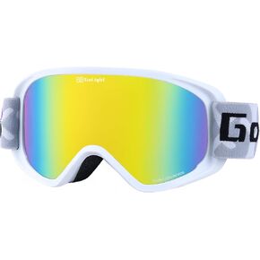 Ski Goggles, Snowboard Goggles for Women and Youth, 100% UV Protection, Anti-Fog, Cylindrical Lens, Winter Snow Goggles, White Frame, Blue Revo, YG-99 in Kuwait