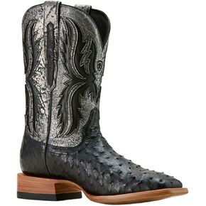 حذاء ARIAT الرجالي Drifter Exotic Ostrich Western ذو مقدمة مربعة واسعة - 10058170 13 EE US أسود in Kuwait