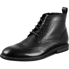 Men's Classic Brogue Oxford Ankle Faux Leather Motorcycle Boots M03 in Saudi Arabia