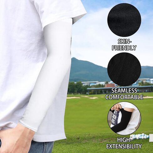 2 Pairs Arm Sleeve, Compression Arm Sleeve for Sports Basketball Football Baseball in Saudi Arabia