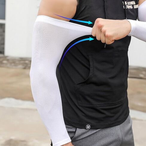 2 Pairs Arm Sleeve, Compression Arm Sleeve for Sports Basketball Football Baseball in Saudi Arabia