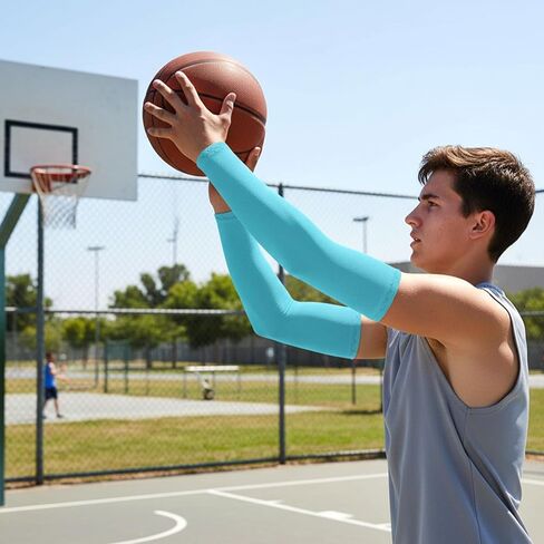 3Pairs Arm Sleeves for Kids, Outdoor Breathable Elastic Ice Sleeve Sun Protection Cooling Arm Compression Sleeves for Youth Boys Girls Basketball Football Baseball Sports in Saudi Arabia