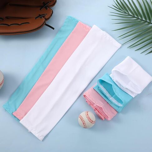 3Pairs Arm Sleeves for Kids, Outdoor Breathable Elastic Ice Sleeve Sun Protection Cooling Arm Compression Sleeves for Youth Boys Girls Basketball Football Baseball Sports in Saudi Arabia
