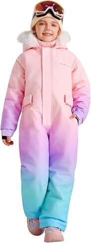 LaBeca Girls Snowsuit Waterproof Snowboarding Coveralls One Piece Ski Suit for Kids Winter Outdoor Windproof Jumpsuits in Saudi Arabia