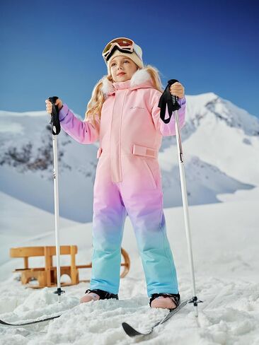 LaBeca Girls Snowsuit Waterproof Snowboarding Coveralls One Piece Ski Suit for Kids Winter Outdoor Windproof Jumpsuits in Saudi Arabia
