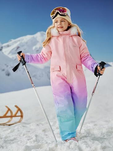 LaBeca Girls Snowsuit Waterproof Snowboarding Coveralls One Piece Ski Suit for Kids Winter Outdoor Windproof Jumpsuits in Saudi Arabia