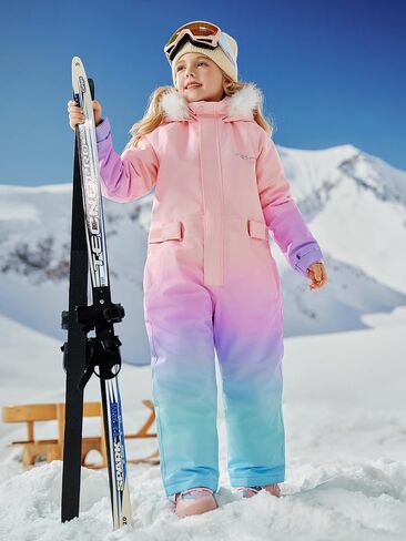 LaBeca Girls Snowsuit Waterproof Snowboarding Coveralls One Piece Ski Suit for Kids Winter Outdoor Windproof Jumpsuits in Saudi Arabia
