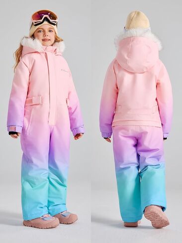 LaBeca Girls Snowsuit Waterproof Snowboarding Coveralls One Piece Ski Suit for Kids Winter Outdoor Windproof Jumpsuits in Saudi Arabia