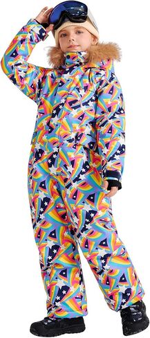 LaBeca Girls Snowsuit Waterproof Snowboarding Coveralls One Piece Ski Suit for Kids Winter Outdoor Windproof Jumpsuits in Saudi Arabia